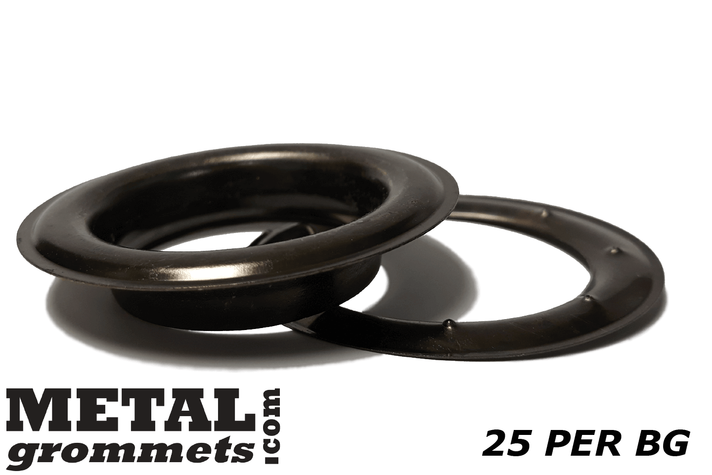 25-PACK 1 1/2" ID (#12) Gun Metal Curtain Grommets & Washers