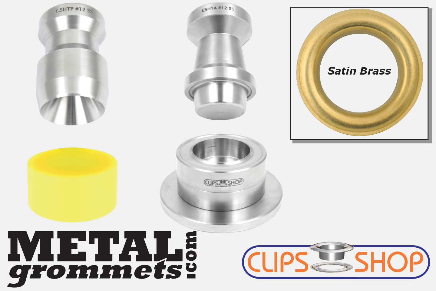 #12 Complete Hand Kit (100 pcs) grommets in SATIN BRASS