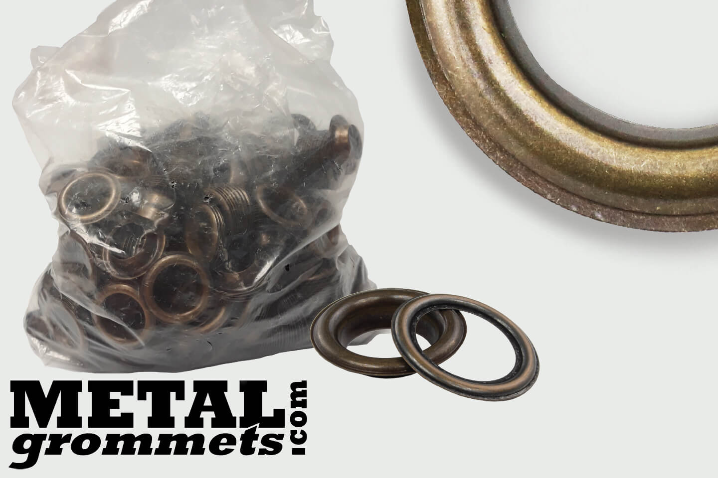 #5.5 (11/16 - 0.6875 Hole Size) Antique Brass Grommets & Washers