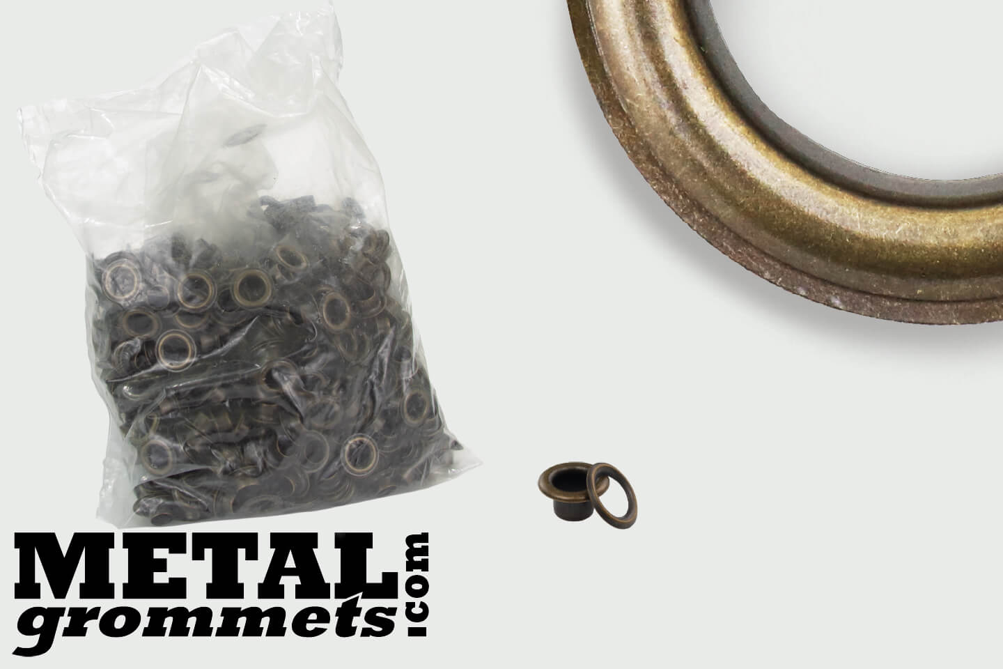 #00 (3/16 - 0.1875 Hole Size) Antique Brass Grommets & Washers