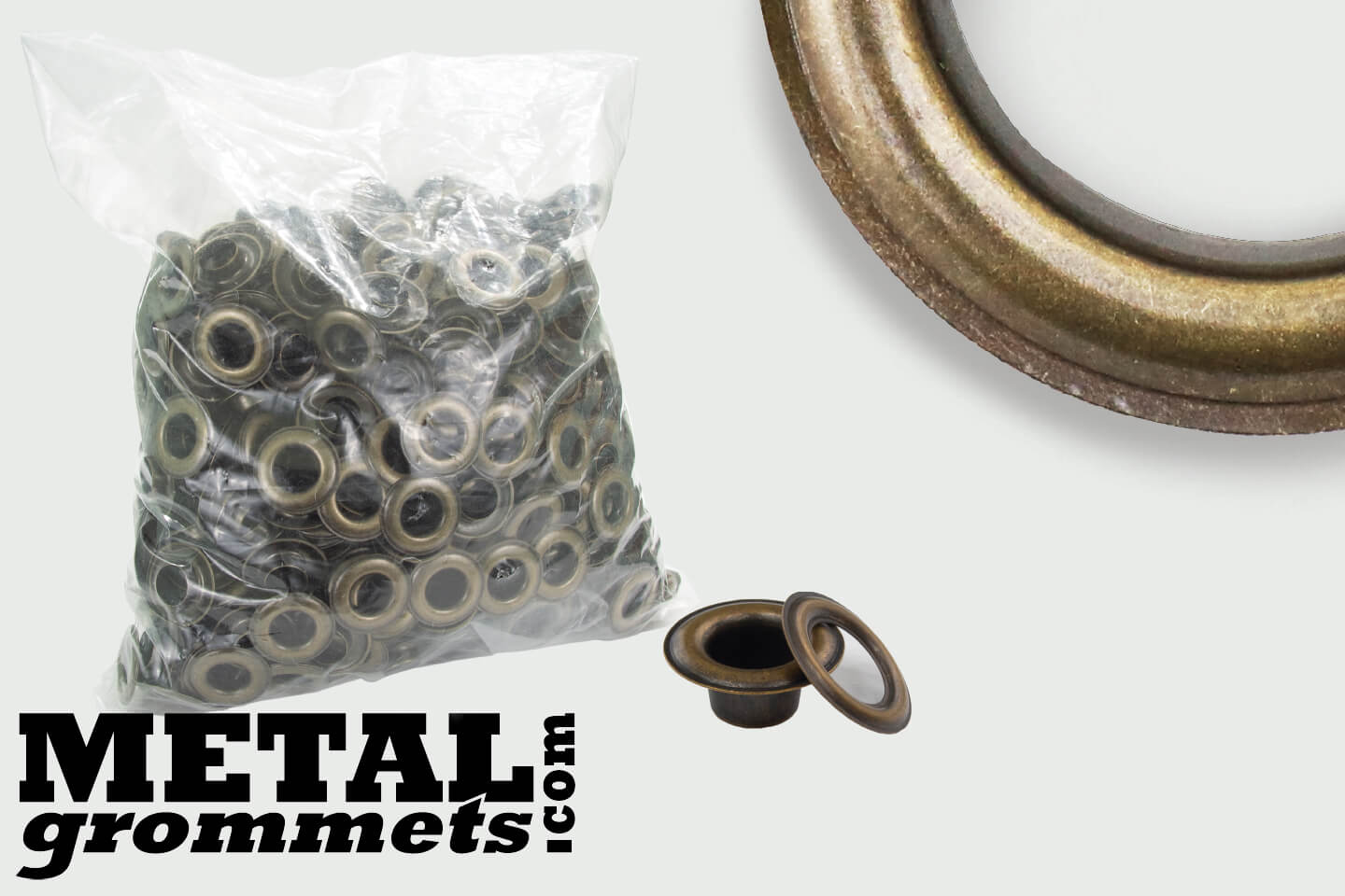 #3 Long-Neck (7/16 - Hole Size) Antique Brass Grommets & Washers