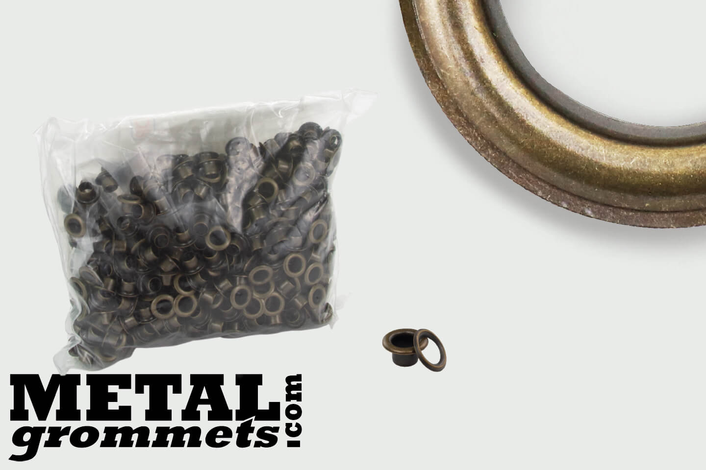 #X00 (11/64 - 0.172 Hole Size) Antique Brass Grommets & Washers