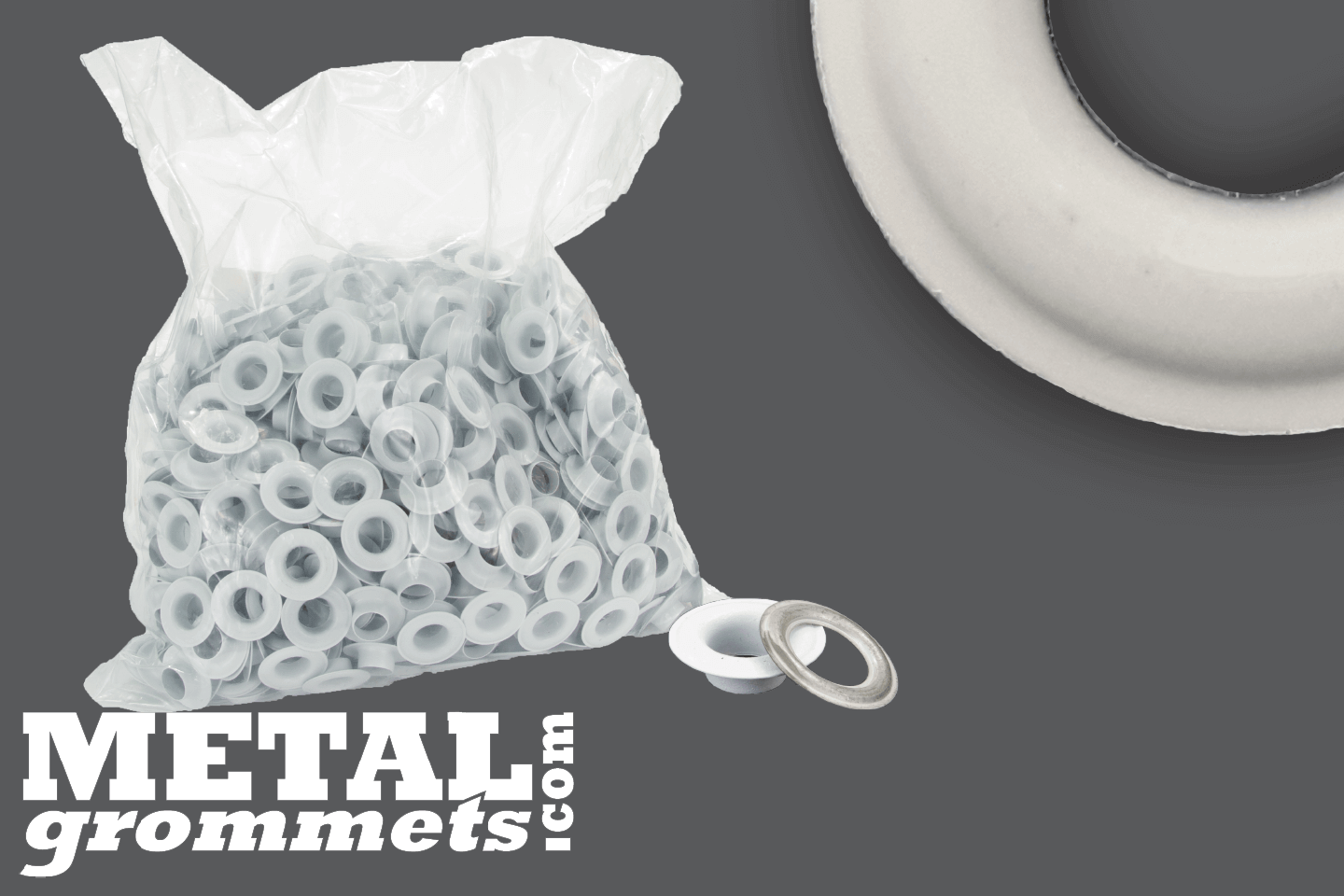#2 (3/8 - 0.375 Hole Size) White Painted Grommets & Washers