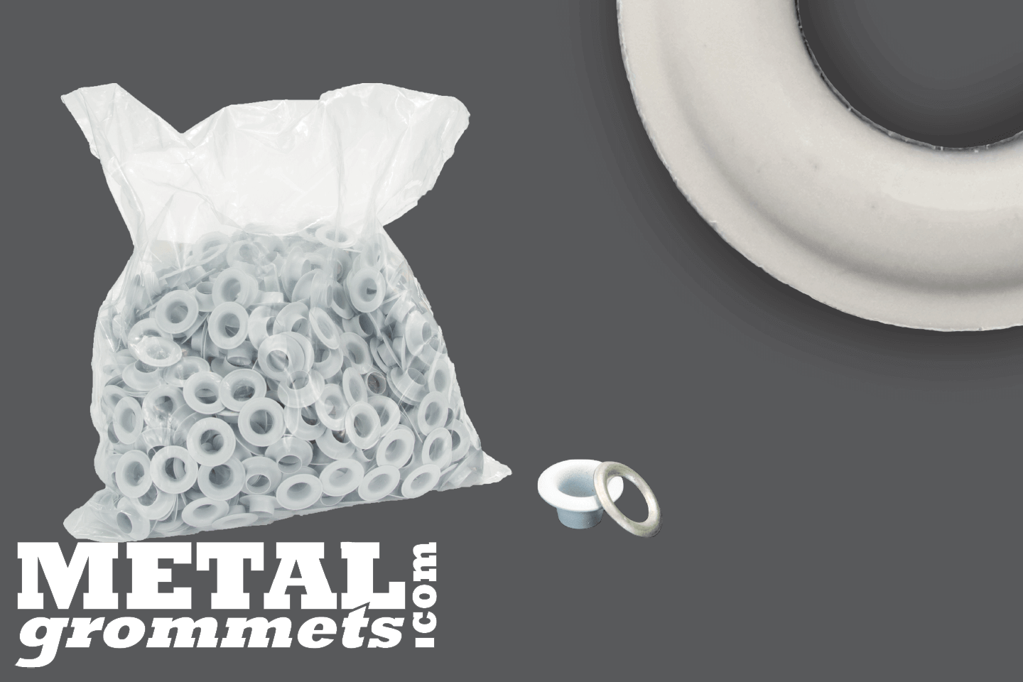 #0 (1/4 - 0.25 Hole Size) White Painted Grommets & Washers